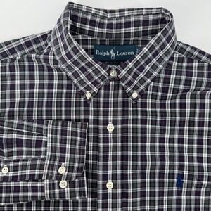 Ralph Lauren Classic Fit Plaid Button Down Long Sleeve Shirt‎ Mens L 16.5 XMAS